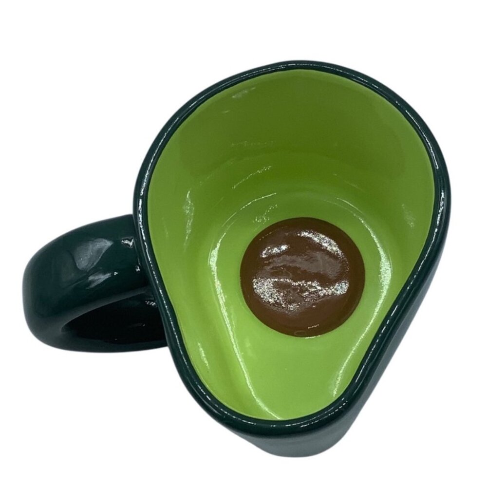 Tabitha Brown Avocado Shaped Stoneware Mug 16 oz Stoneware Green Brown 3.5"โ